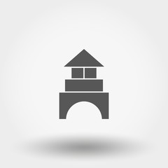 Building blocks. Cubes. Constructor. Toy. Icon. Vector. Silhouette. Flat design