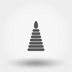 Pyramid. Toy. Icon. Vector illustration. Silhouette. Flat design