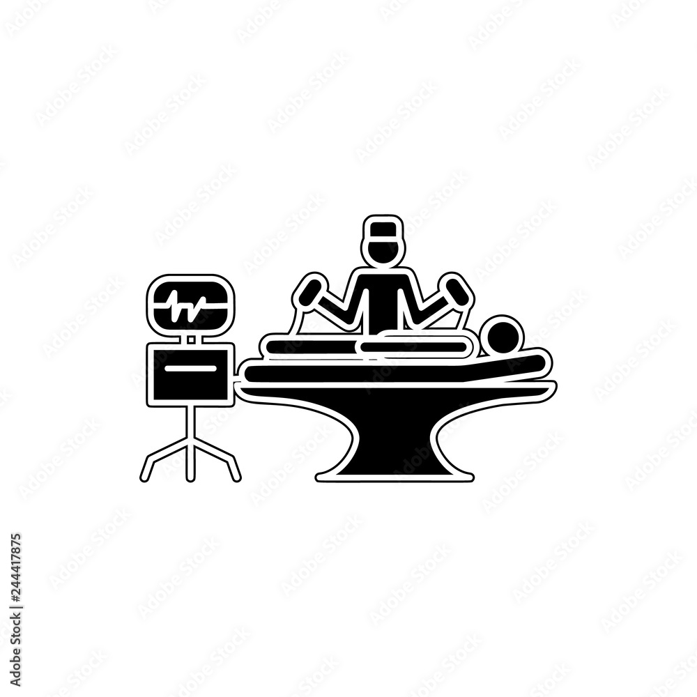 Poster resuscitation icon. element of cyber security for mobile concept and web apps icon. glyph, flat icon