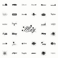 May icon. Name of month icons universal set for web and mobile