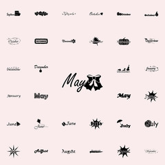 May icon. Name of month icons universal set for web and mobile