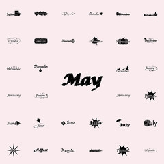 May icon. Name of month icons universal set for web and mobile
