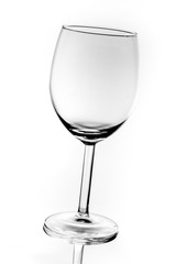 Empty wine glass isolated on white background