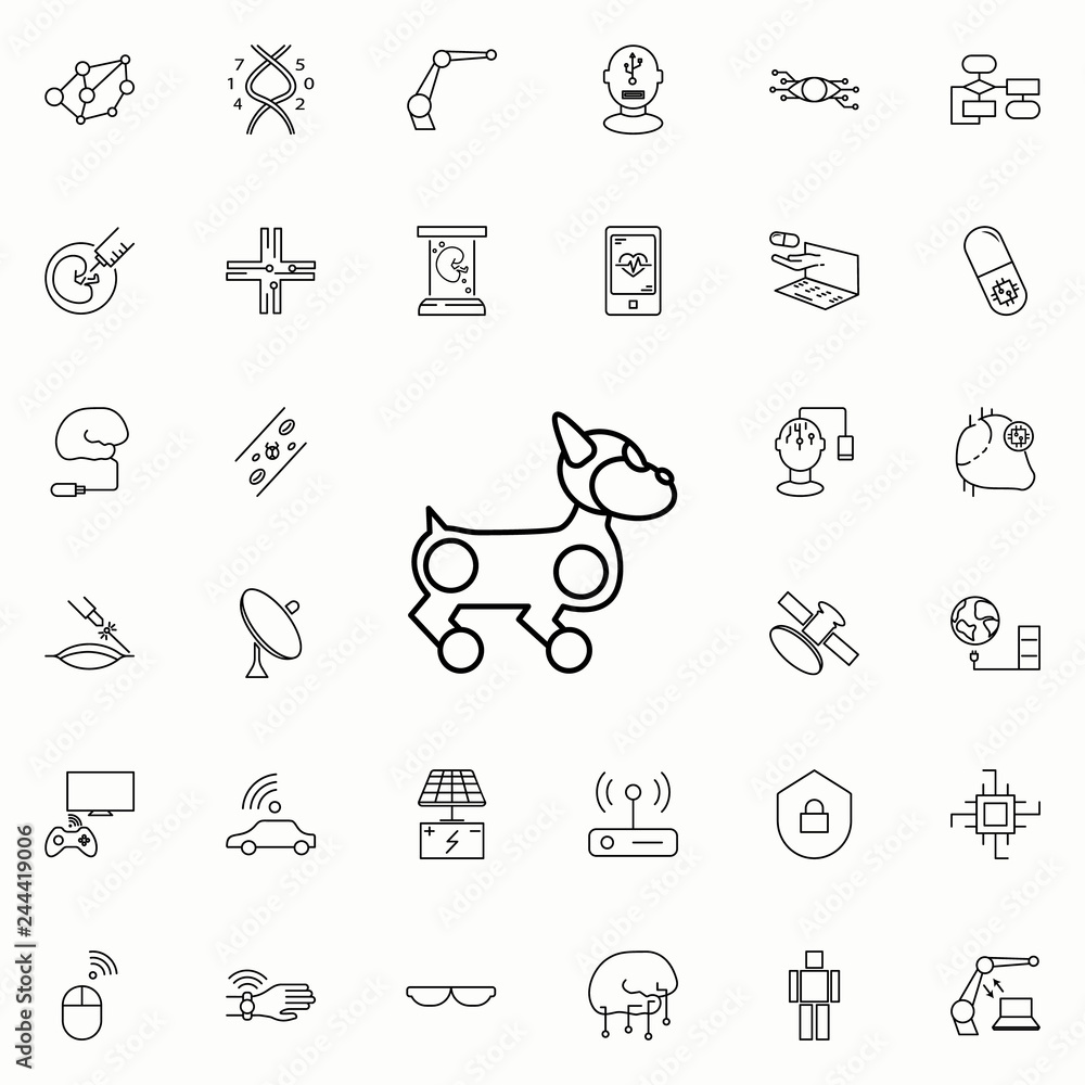 Aufkleber robot dog icon. new technologies icons universal set for web and mobile