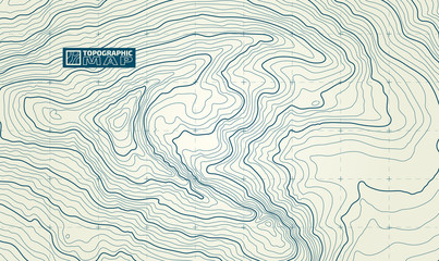 The stylized height of the topographic contour in lines and contours. The concept of a conditional geography scheme and the terrain path. Vector illustration.