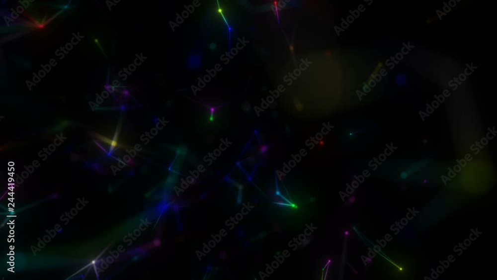 Poster beautiful stars rotate.connection structure , 3d animation abstract background.seamless loop.