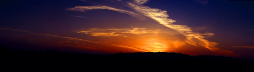 Overview red orange sunset