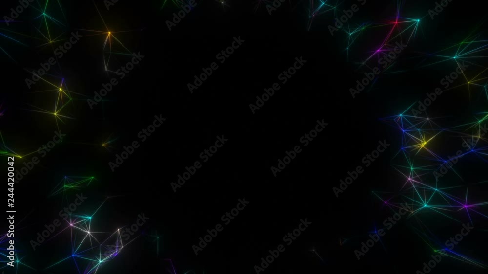 Poster multicolored window.scientific background and abstract technology. plexus digital dynamic wallpaper.