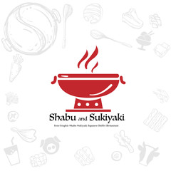 shabu sukiyaki logo icon graphic japanese buffet restaurant