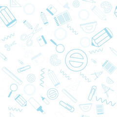 seamless vector pattern with school icons for year planer, calendar, organizer on light background
