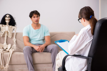 Young patient visiting psychologist for therapy