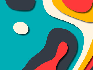 3D abstract background with paper cut shapes.Abstract paper carve template background,for book cover.Paper cut background. Abstract realistic paper decoration for design