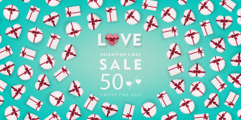 ribbon gift packs background for Valentine's Day