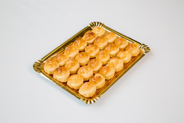 cupcakes in a tray on white background