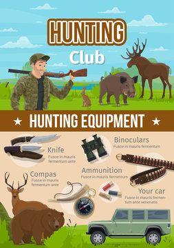 Hunting sport equipment, hunter and ammunition