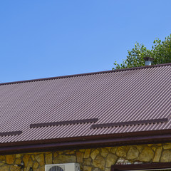 The roof of corrugated sheet