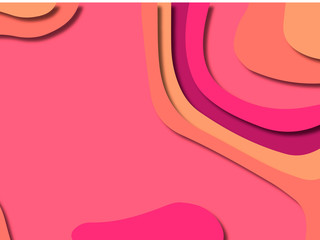 3D abstract background with paper cut shapes.Abstract paper carve template background,for book cover.Paper cut background. Abstract realistic paper decoration for design