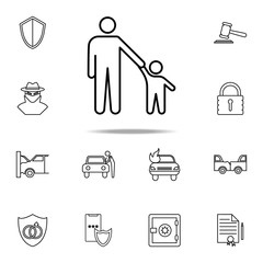 father with child line icon. Insurance icons universal set for web and mobile