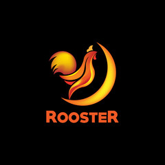 Obraz premium Rooster Logo Vector Template Design Illustration