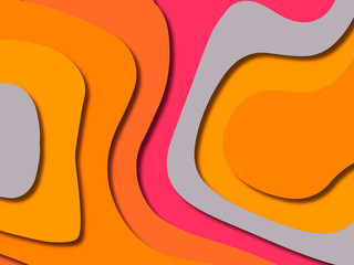 3D abstract background with paper cut shapes.Abstract paper carve template background,for book cover.Paper cut background. Abstract realistic paper decoration for design