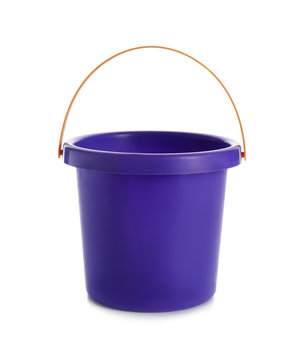 Toy bucket for sand on white background