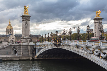 Fototapeta na wymiar Bridge over Seine river in Paris