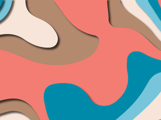 3D abstract background with paper cut shapes.Abstract paper carve template background,for book cover.Paper cut background. Abstract realistic paper decoration for design