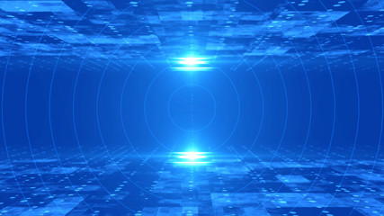 Futuristic background 3D illustration cyber space environment.