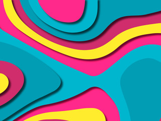 3D abstract background with paper cut shapes.Abstract paper carve template background,for book cover.Paper cut background. Abstract realistic paper decoration for design