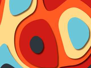 3D abstract background with paper cut shapes.Abstract paper carve template background,for book cover.Paper cut background. Abstract realistic paper decoration for design