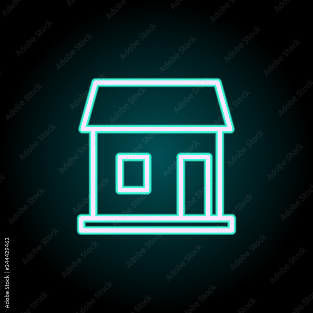 Poster stall icon. elements of buildings in neon style icons. simple icon for websites, web design, mobile 