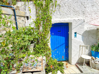Scenic Villefranche streets close to the sea promenade