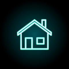 house icon. Elements of Buildings in neon style icons. Simple icon for websites, web design, mobile app, info graphics