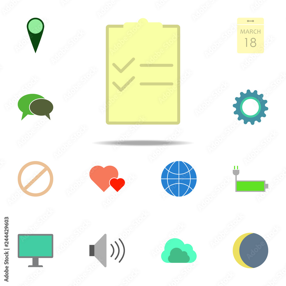 Poster checklist icon. color web icons universal set for web and mobile