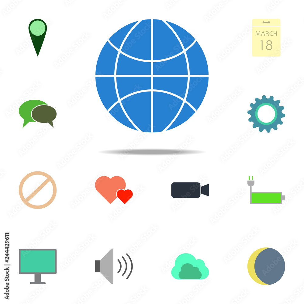 Poster globe icon. color web icons universal set for web and mobile