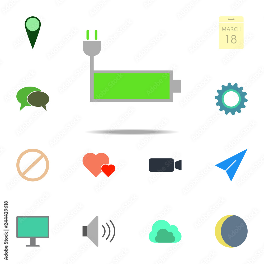 Poster battery charge icon. color web icons universal set for web and mobile