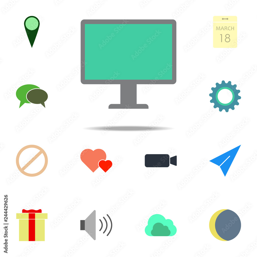 Poster monitor icon. color web icons universal set for web and mobile