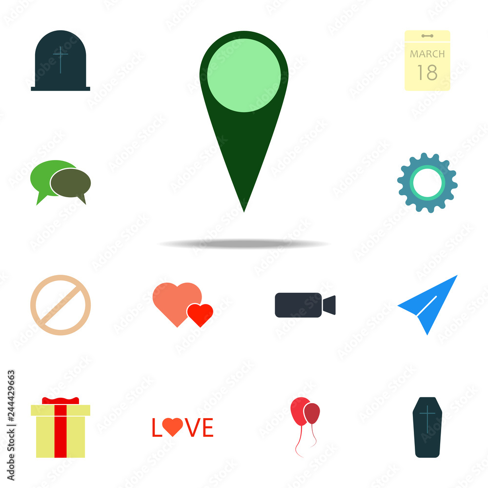 Poster pin icon. color web icons universal set for web and mobile