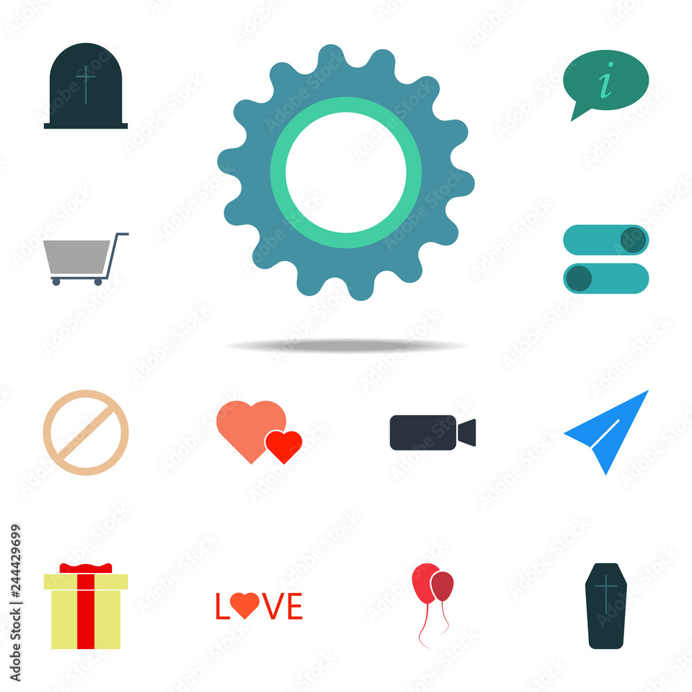 Poster gear icon. color web icons universal set for web and mobile