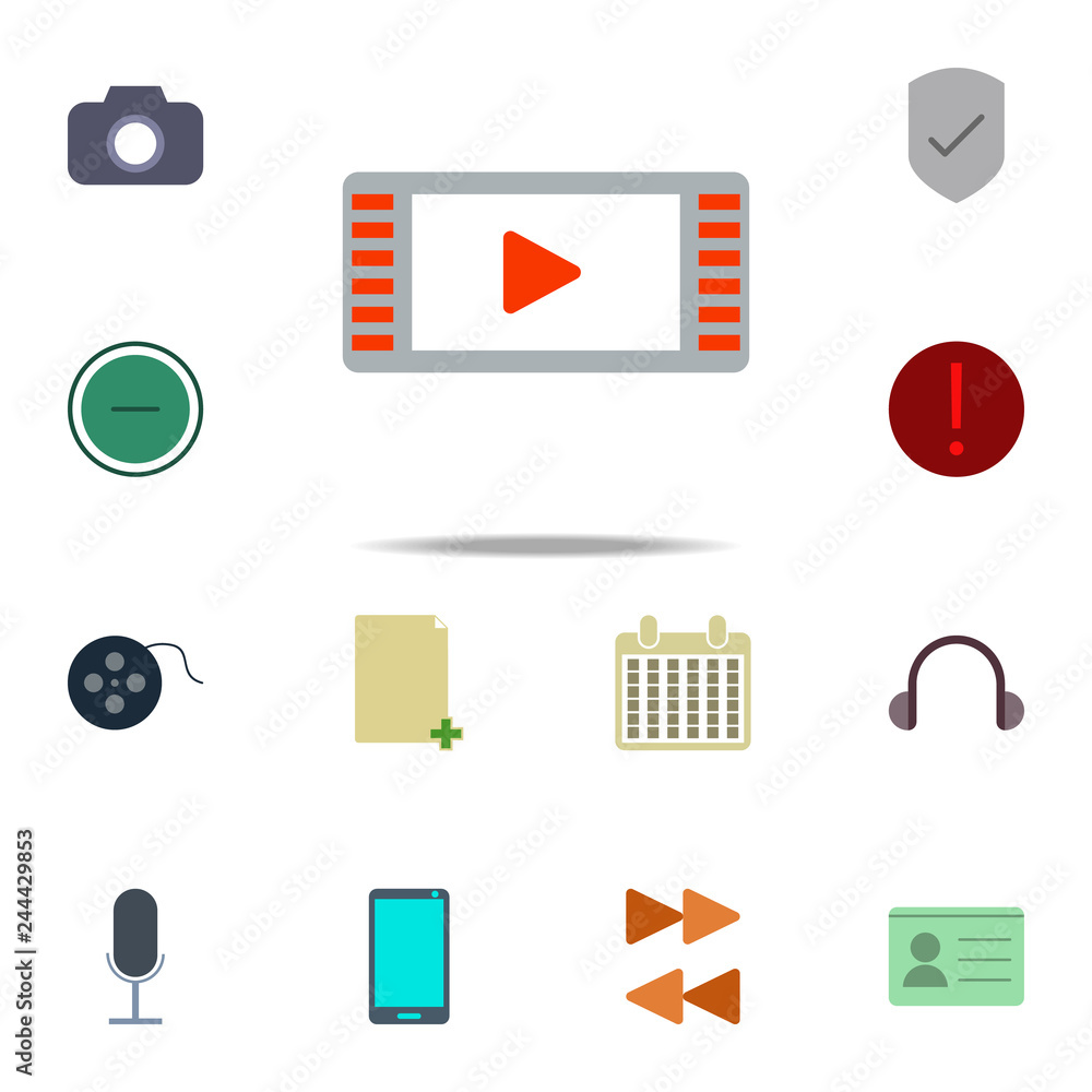 Poster player icon. color web icons universal set for web and mobile