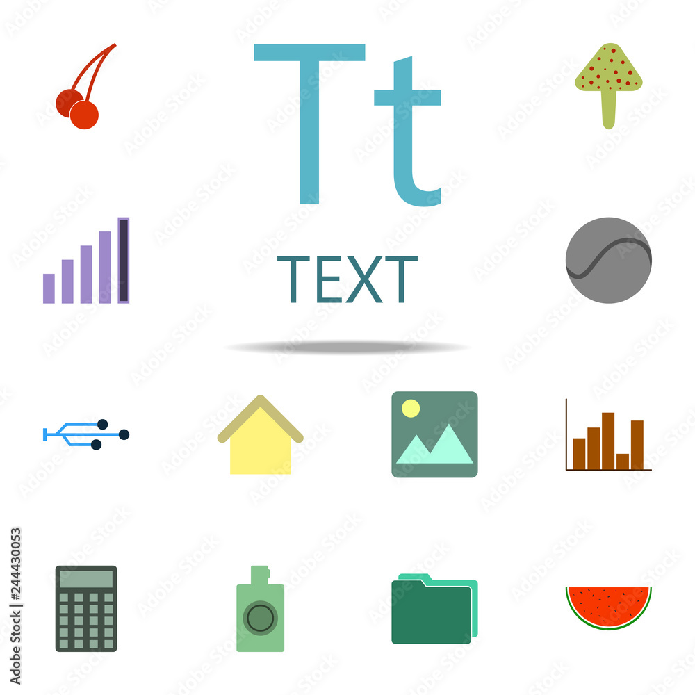Aufkleber character text icon. color web icons universal set for web and mobile