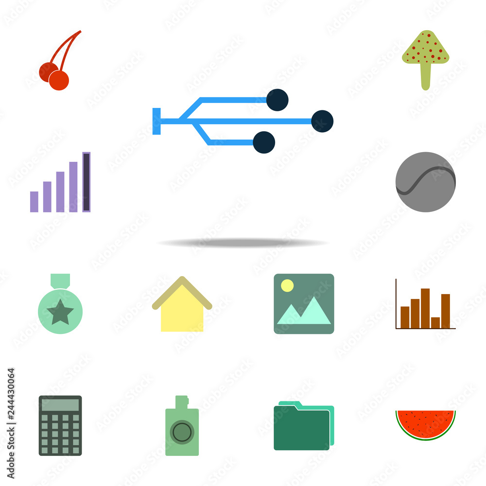 Aufkleber usb sign icon. color web icons universal set for web and mobile