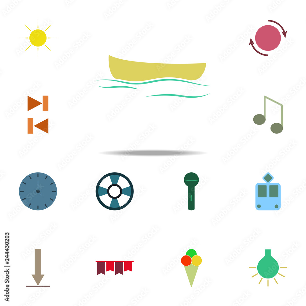 Aufkleber a boat icon. color web icons universal set for web and mobile