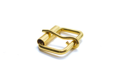 Metal buckle isolated on a white background.
