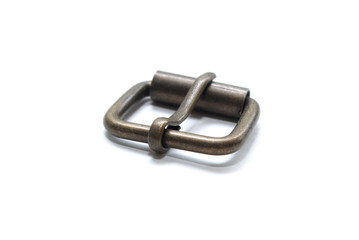 Metal buckle isolated on a white background.
