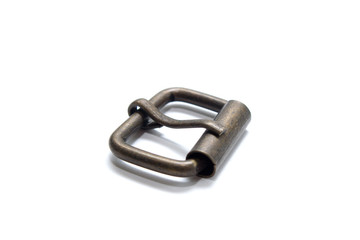 Metal buckle isolated on a white background.