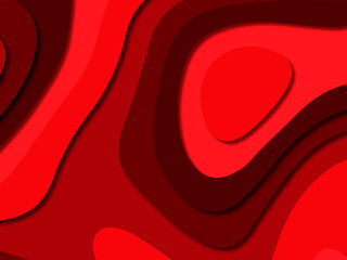 Paper art cartoon abstract waves. Paper carve background. Modern origami design template.Paper cut background. Abstract realistic paper decoration for design textured