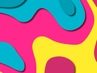 3D abstract background with paper cut shapes.Abstract paper carve template background,for book cover.Paper cut background. Abstract realistic paper decoration for design