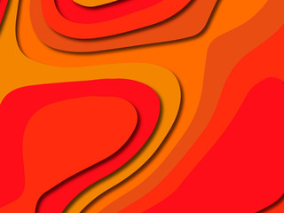 Paper art cartoon abstract waves. Paper carve background. Modern origami design template.Paper cut background. Abstract realistic paper decoration for design textured