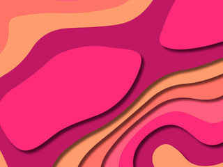 3D abstract background with paper cut shapes.Abstract paper carve template background,for book cover.Paper cut background. Abstract realistic paper decoration for design